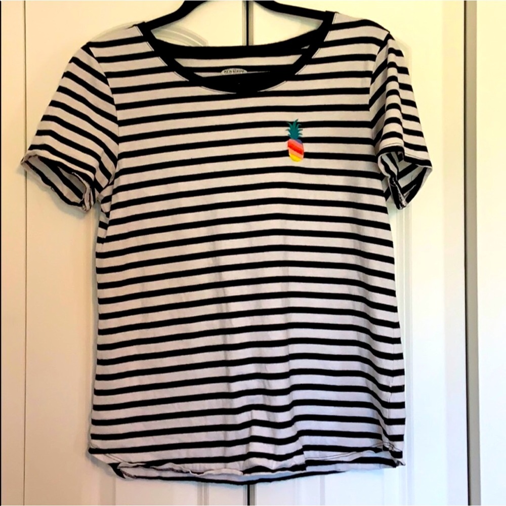 Old Navy striped rainbow pineapple t-shirt